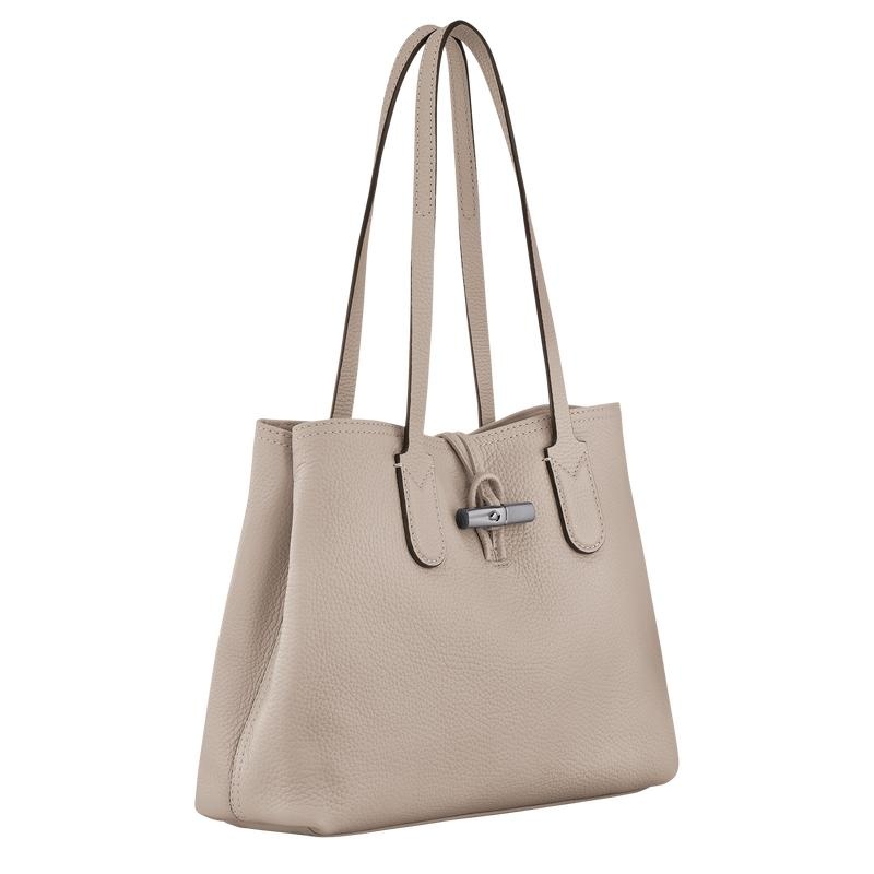 Bolso Tote Longchamp Roseau Essential M Mujer Gris | 4679-ITZOY