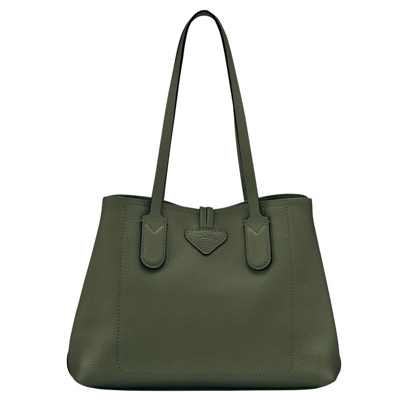 Bolso Tote Longchamp Roseau Essential M Mujer Kaki | 6831-GOAIR