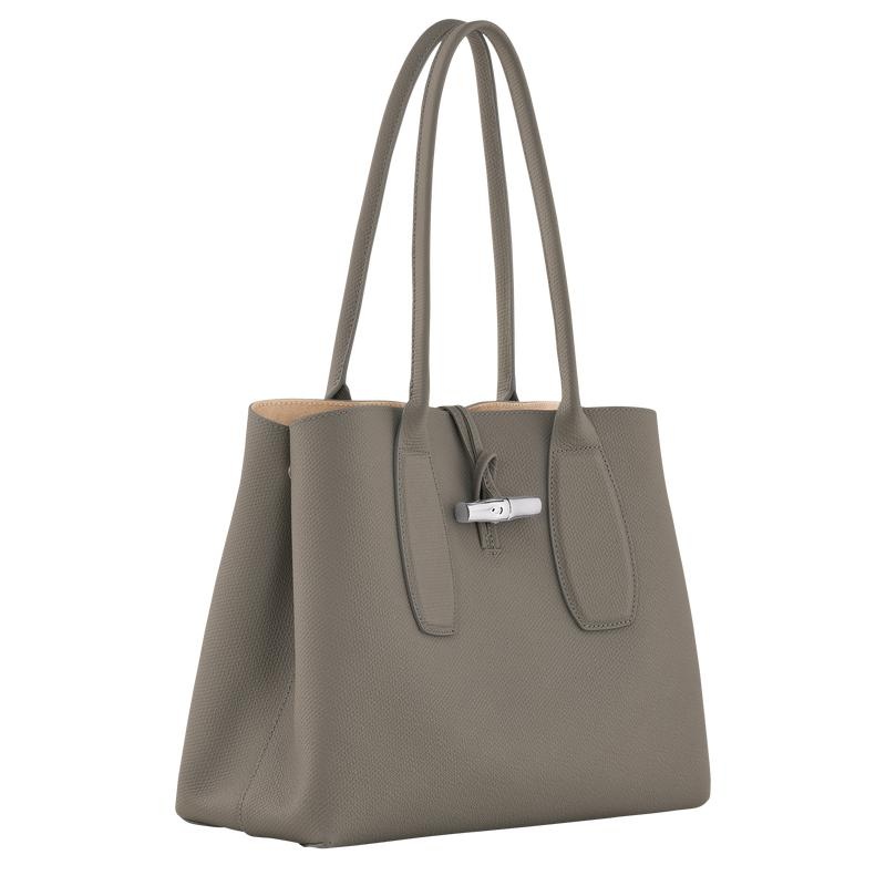 Bolso Tote Longchamp Roseau L Mujer Gris | 8125-TRGZA