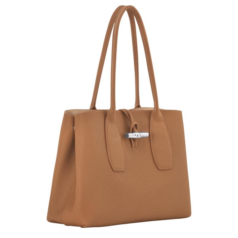 Bolso Tote Longchamp Roseau L Mujer Marrones | 0894-FYDUK