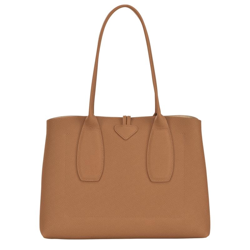 Bolso Tote Longchamp Roseau L Mujer Marrones | 0894-FYDUK