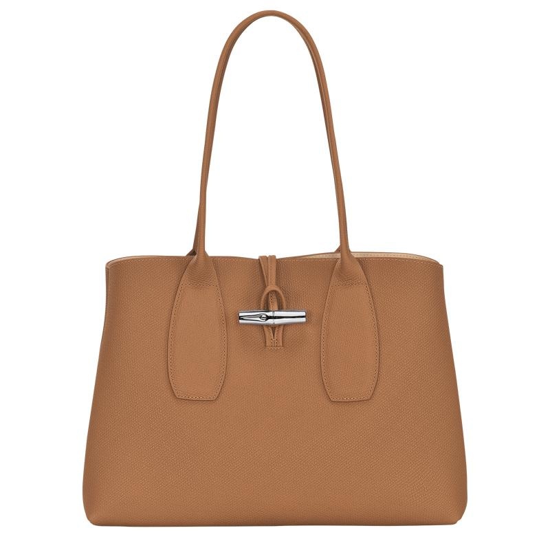 Bolso Tote Longchamp Roseau L Mujer Marrones | 0894-FYDUK