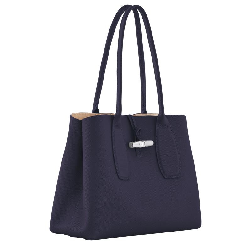 Bolso Tote Longchamp Roseau L Mujer Moradas | 2351-KEIUV