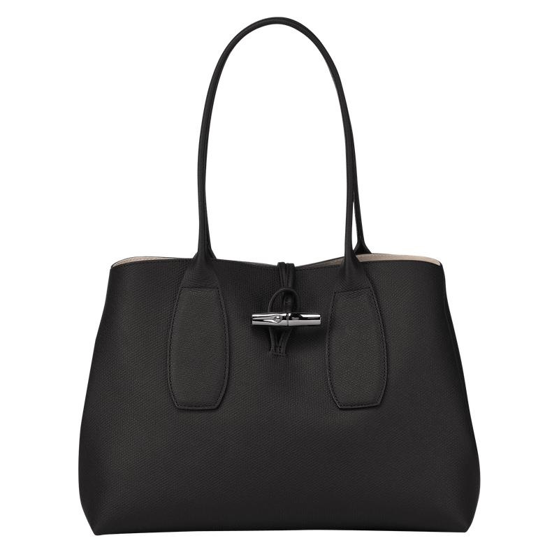 Bolso Tote Longchamp Roseau L Mujer Negras | 6952-SPRCT