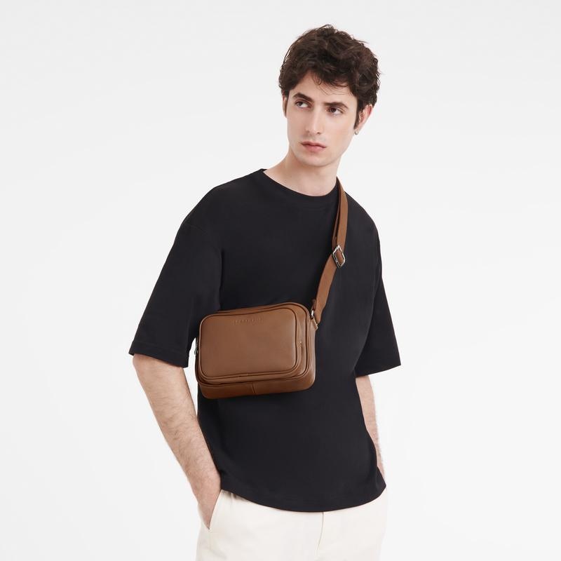 Camera Bag Longchamp Le Foulonné S Hombre Marrones | 7836-IRYAC