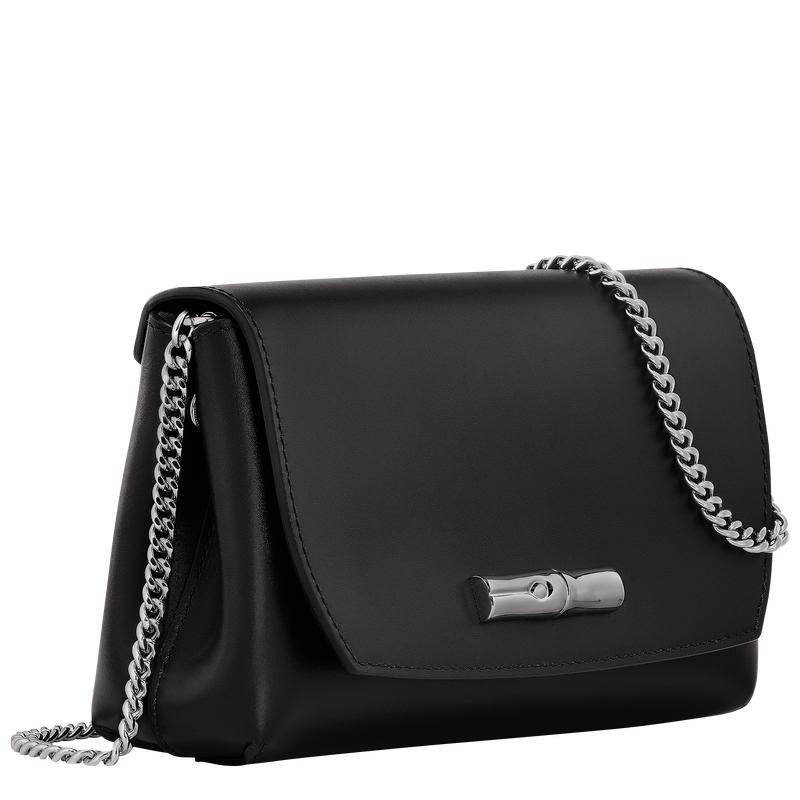 Clutch Longchamp Roseau Mujer Negras | 5197-LWPAJ