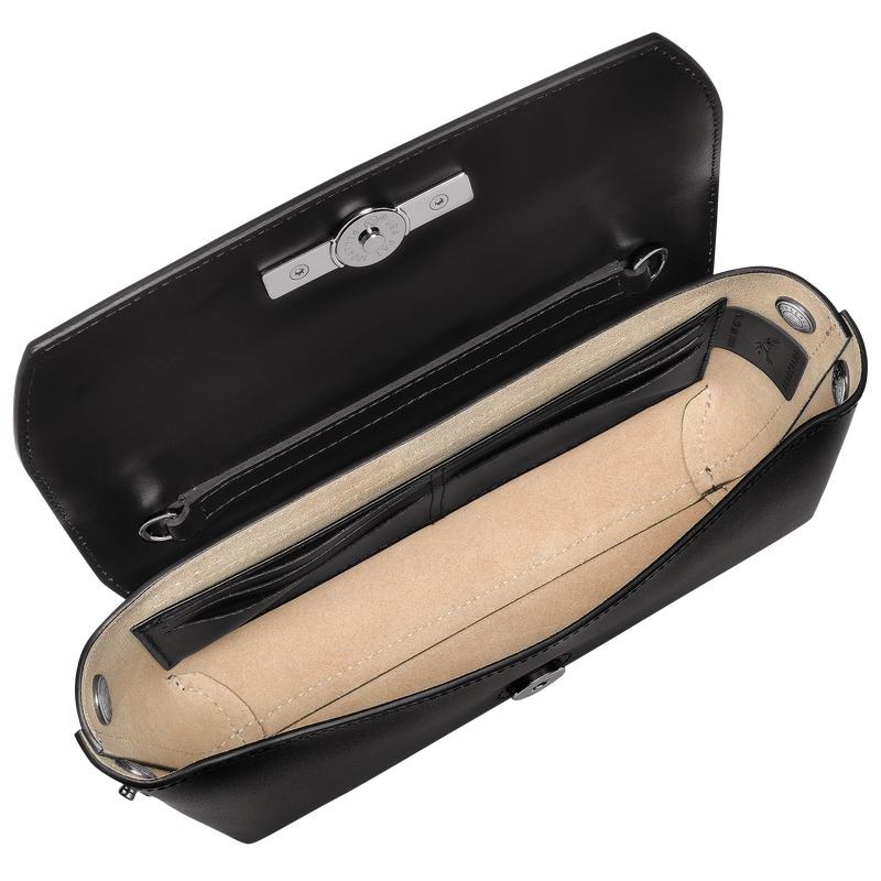 Clutch Longchamp Roseau Mujer Negras | 5197-LWPAJ