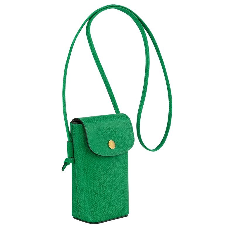 Funda Longchamp Épure with leather lace Hombre Verde | 1327-QJRNE