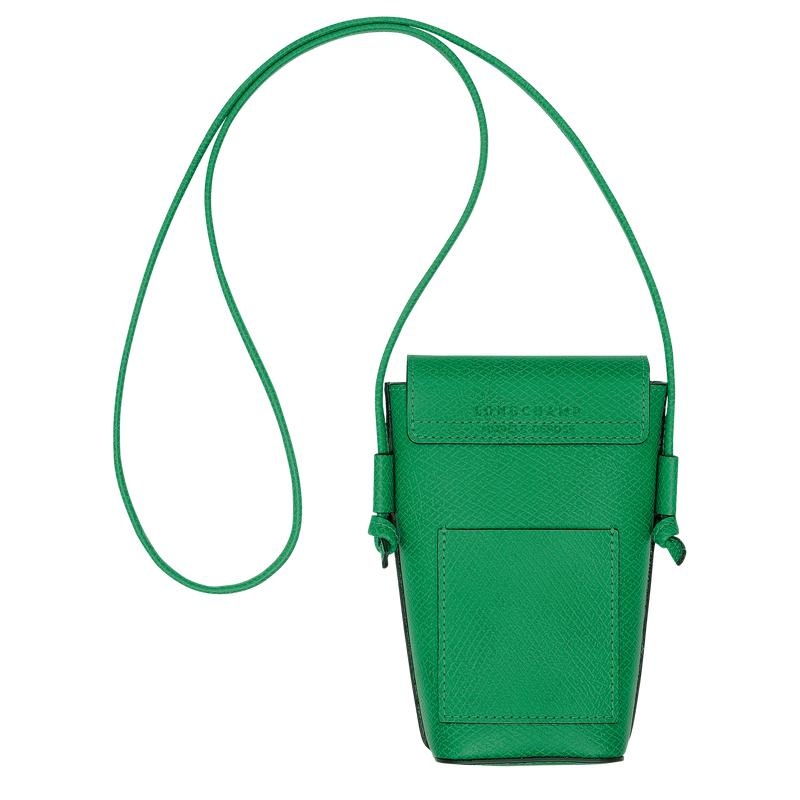 Funda Longchamp Épure with leather lace Hombre Verde | 1327-QJRNE