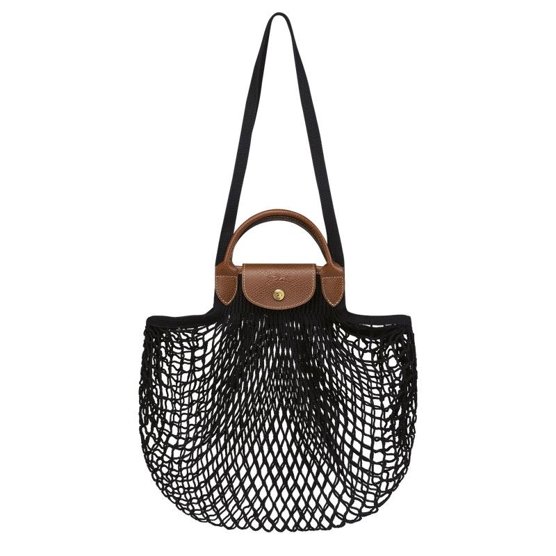 Mesh Bag Longchamp Le Pliage Filet L Mujer Negras | 7208-RUYQH