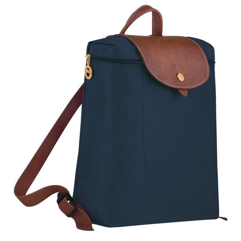 Mochilas Longchamp Le Pliage Original M Mujer Azul Marino | 9283-KOMTH