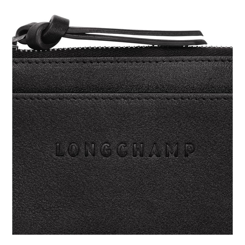 Tarjeteros Longchamp 3D Hombre Negras | 2017-RODQB