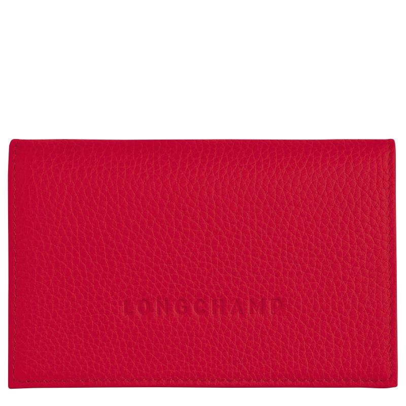 Tarjeteros Longchamp Le Foulonné Mujer Rojas | 7365-YVAIS