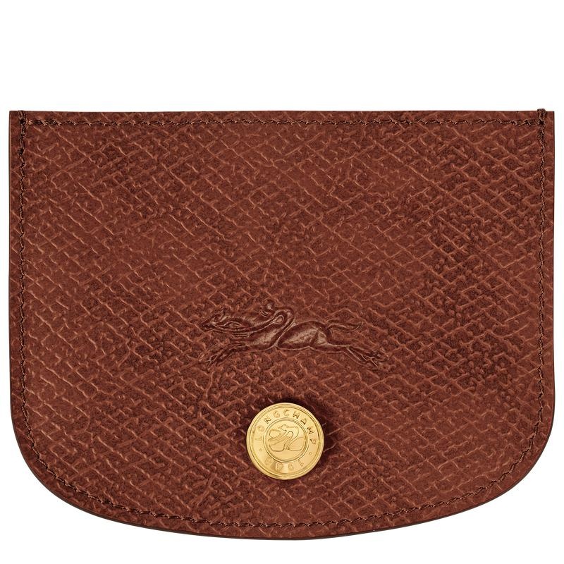 Tarjeteros Longchamp Épure Mujer Marrones | 6470-YLEFQ